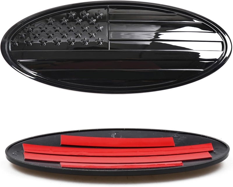 RERPRO 5" Tailgate Emblem Cover Trim Compatible with 2021 2022 2023 2024 2025 Ford Bronco 2/4 Door Bronco Sport Exterior Accessories Rear Door Overlay Emblem Decoration Oval American Flag Decor 1 Pack - Image 1